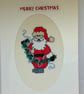 Handmade Christmas Greetings Card with Envelope - Cross Stitch