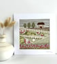 Textile Art, Embroidered Art, Mounted Wall Art - Cottage Garden - Image 2