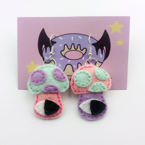 Reserved for Julie-ann, mushroom earrings