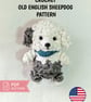 Old English Sheepdog Crochet Pattern - Amigurumi Dog PDF