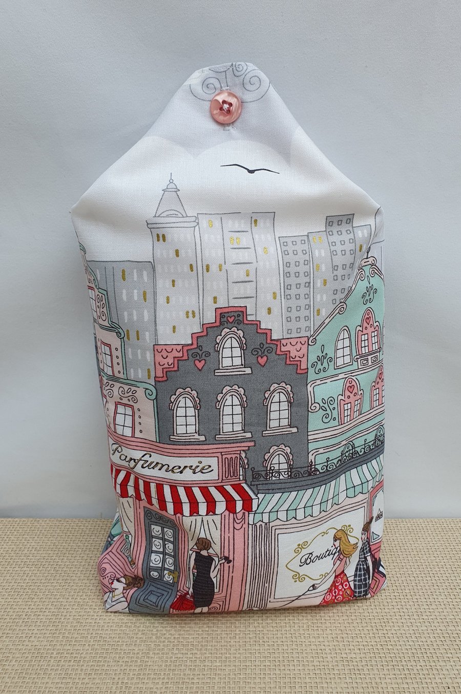 Reusable Fabric Gift Bag, button top