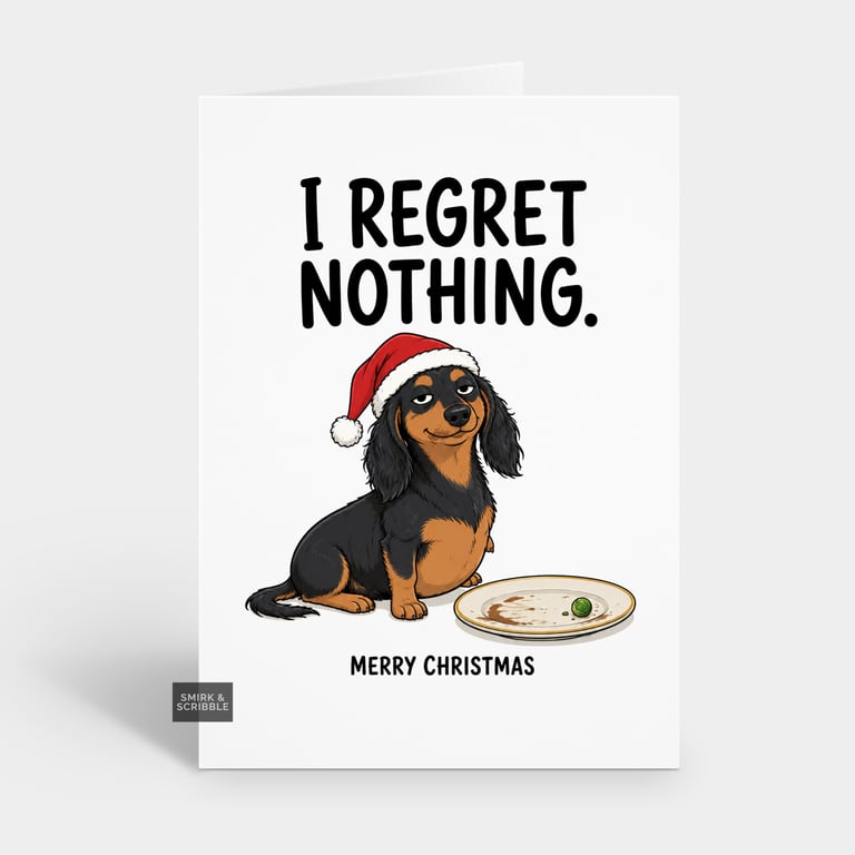 Funny Snarky Christmas Card - Dog Regret