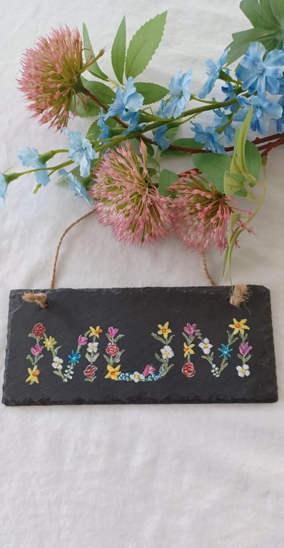 Hand-painted rectangle slate