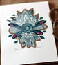 Linoprint Collage Bloom1 - Image 1