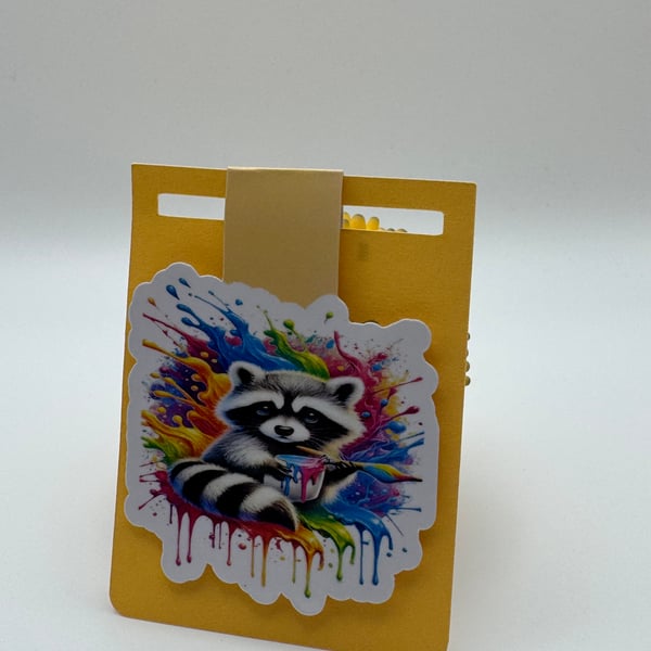 Cute Raccoon Magnetic Bookmark – Colourful Artist Design