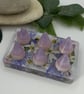 Resin Ring Holder with Dried Flowers, Amethyst and Rose Quartz - Image 4