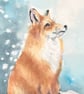 Giclee print of  ‘Snow Gazing Fox’ painting by British artist - Image 1