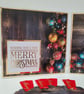 Set of 4 Luxury Christmas Cards & Matching Gift Tags - Wood Backdrop & Baubles - Image 4