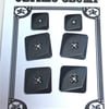 6 Vintage Square Black Buttons