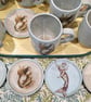 A handmade Mermaid mug, stoneware cup, turquoise glaze - Image 9