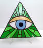 All Seeing Eye Eye of Providence Stained Glass Panel, Illuminati . - Image 4