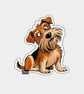 Funny Vinyl Sticker For Adults - Cute Dog Sitting