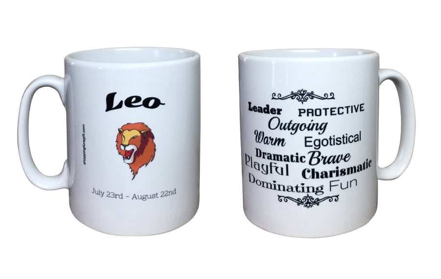 Leo Star Sign Mug. Zodiac Mugs for people born under the sign of Leo