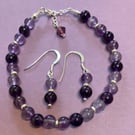 Beautiful high Quality natural light and dark amethyst set