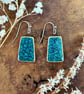 Handmade Turquoise Ceramic Earrings UK. Blue Clay Dangle Earrings Hypoallergenic - Image 1