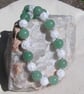 Green Aventurine & Clear Quartz Gemstone Chunky Beaded Necklace "Pine Sparkle" - Image 2