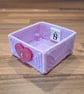Small tray for small desk items - purple and pink with heart charm - Image 1