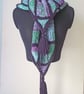 Shawl, Scarf, Wrap, Knitted Handspun, Purple, Pink, Blue, Green, Merino Wool - Image 3