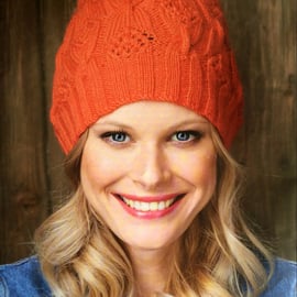 Knitting pattern for butterfly beanie hat