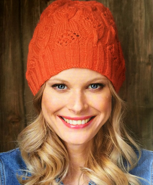 Knitting pattern for butterfly beanie hat