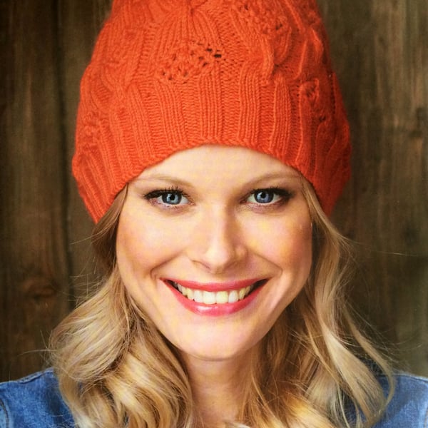 Knitting pattern for butterfly beanie hat