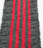 Hand Knitted Adult Headband Grey and Red Cashmere and Merino Small Adult - Image 5
