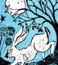 'Hare Moon' Lino Print - Image 3