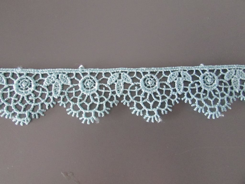 Delicate Light Blue Venise Guipure Lace sold by the metre