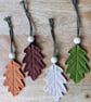 Felt Oak Leaf Hanging Decoration in Neutral Colours - Woodland Christmas Baubles - Image 9