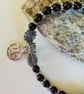 Capricorn January birthday charm bracelet featuring garnet and onyx - Image 3