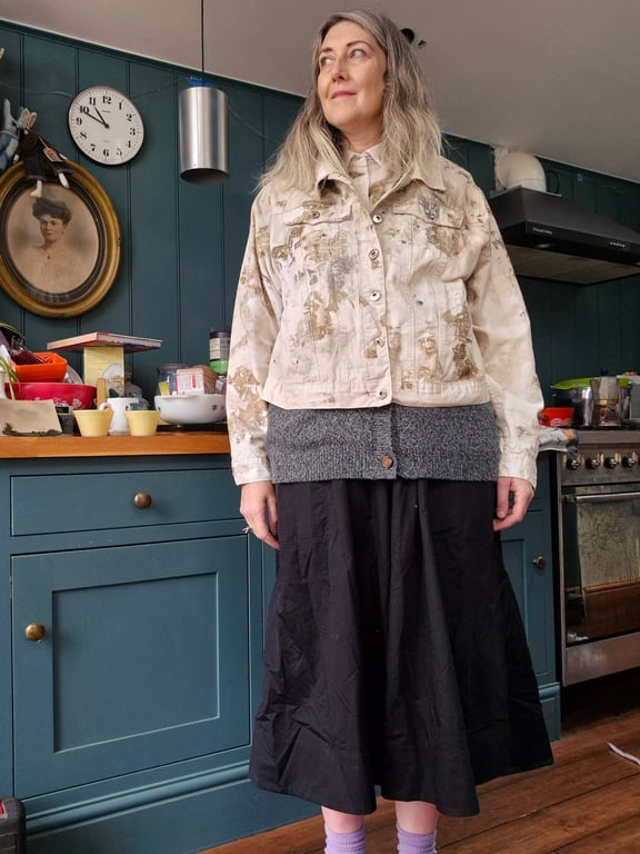 Naturally printed cotton jacket large