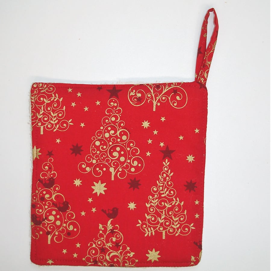Christmas Pot Holder Potholder Kitchen Grab Mat Pad Red Robin