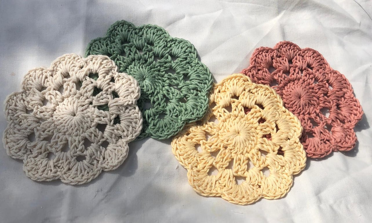 Set of 4 Crochet Coasters "June's Doilies"