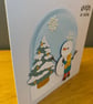 Handmade Christmas Card – Winter is Calling Snowman Card - Image 4