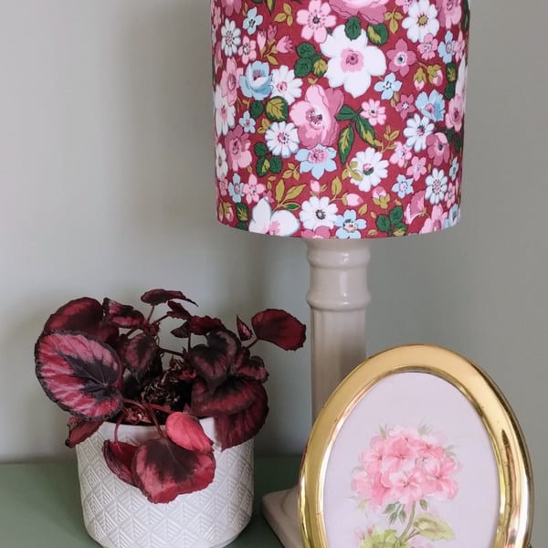 Liberty Hedgerow Bloom Classic Cylindrical Drum Lampshade.