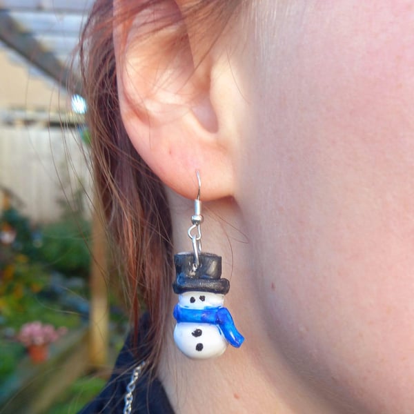 Snowman Dangle Earrings