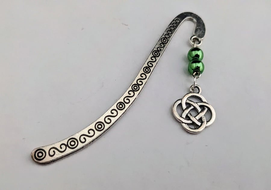 Tibetan silver bookmark with Celtic knot charm