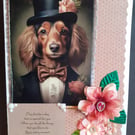 Dashing Spaniel in Suit Birthday Card