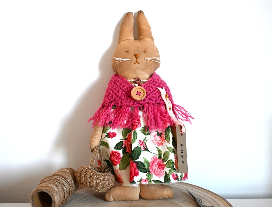 Rose the rabbit art doll keepsake