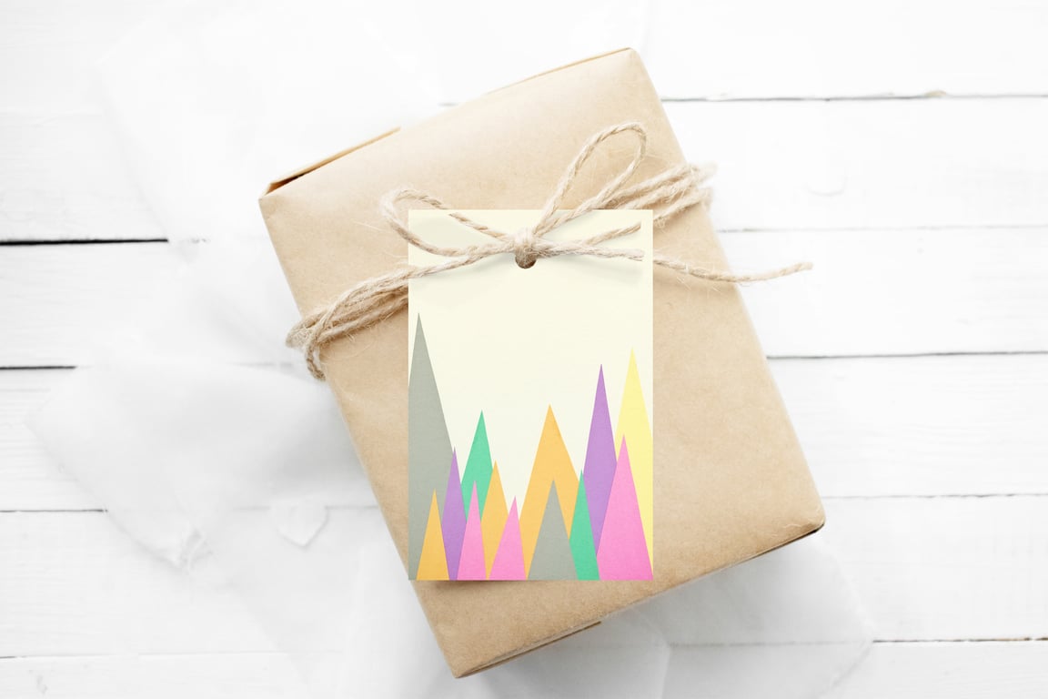 Set of 12 Christmas Gift Tags - Pastel Peaks