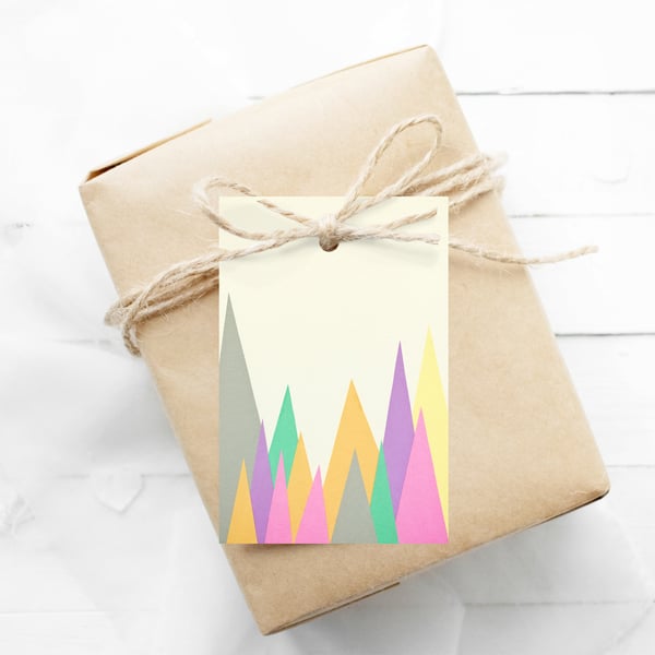 Set of 12 Christmas Gift Tags - Pastel Peaks