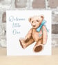 New Baby Card Teddy Blue - Image 1