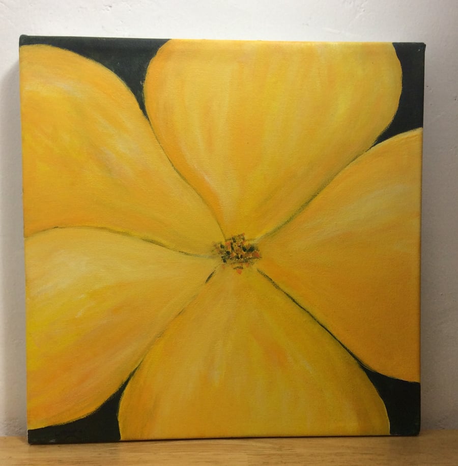 Yellow mullein - original acrylic on canvas