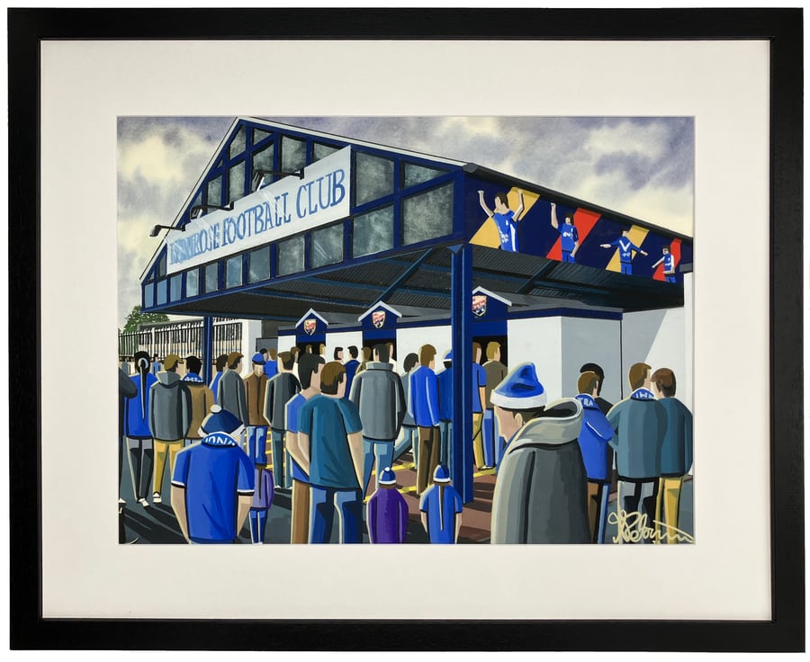 Montrose, Links Park Football Stadium Art Print 20" x 16" Frame Size