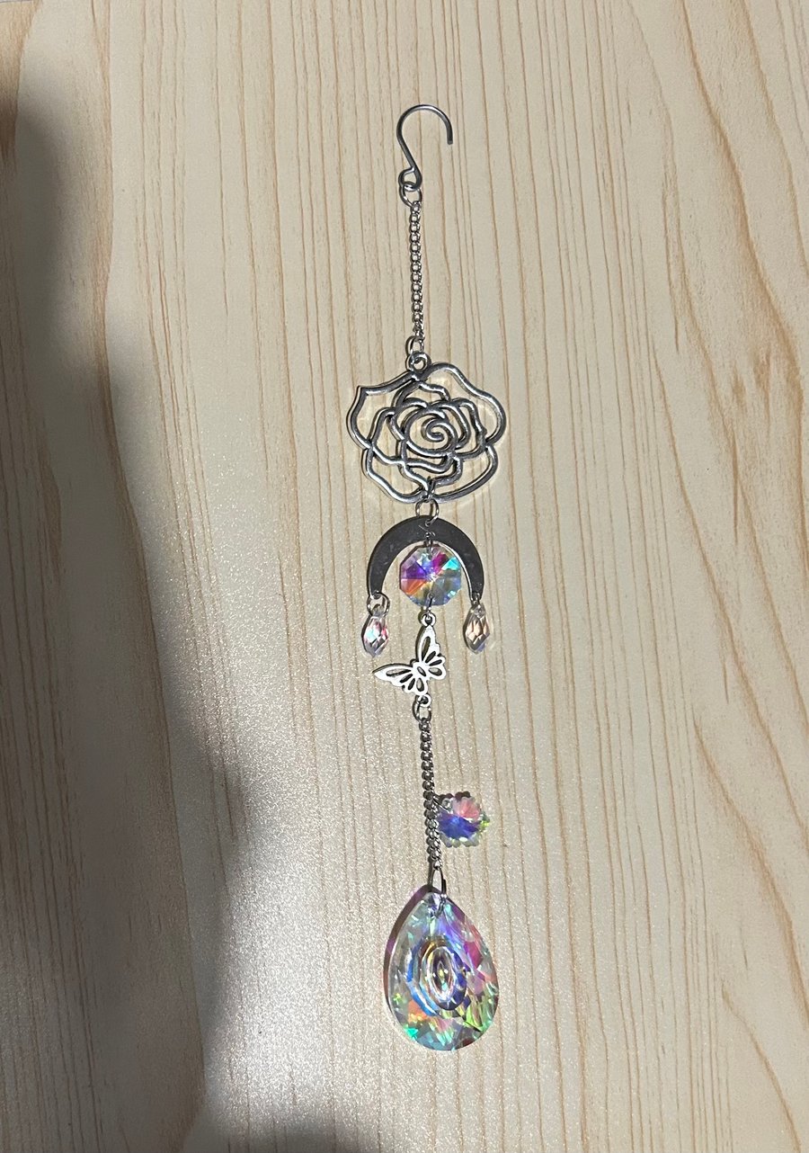 Handmade floral suncatcher, hanging decoration 