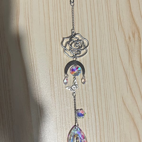 Handmade floral suncatcher, hanging decoration 