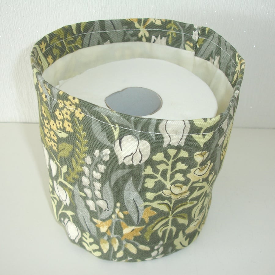 Toilet Roll Holder Loo Storage Pot Basket William Morris Kelmscott Green Tidy