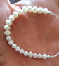 Natural White Freshwater Pearl Sterling Silver Chain Adjustable Slider Bracelet - Image 2
