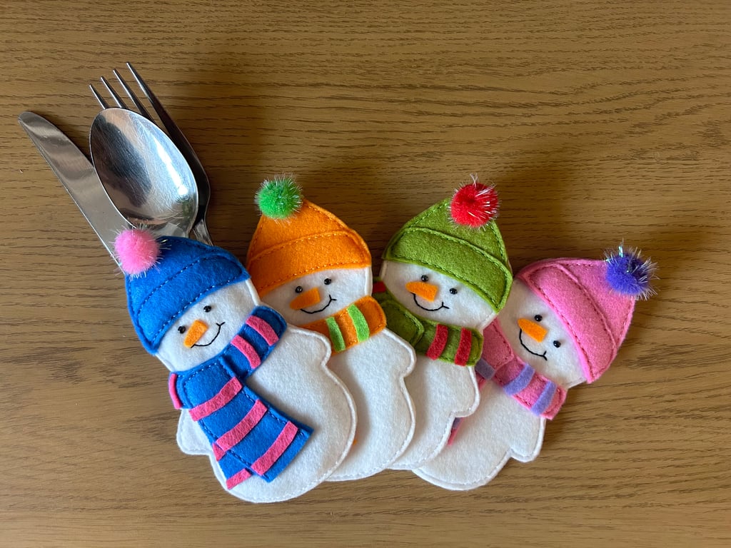 Hand Stitched Festive Cutlery Holder