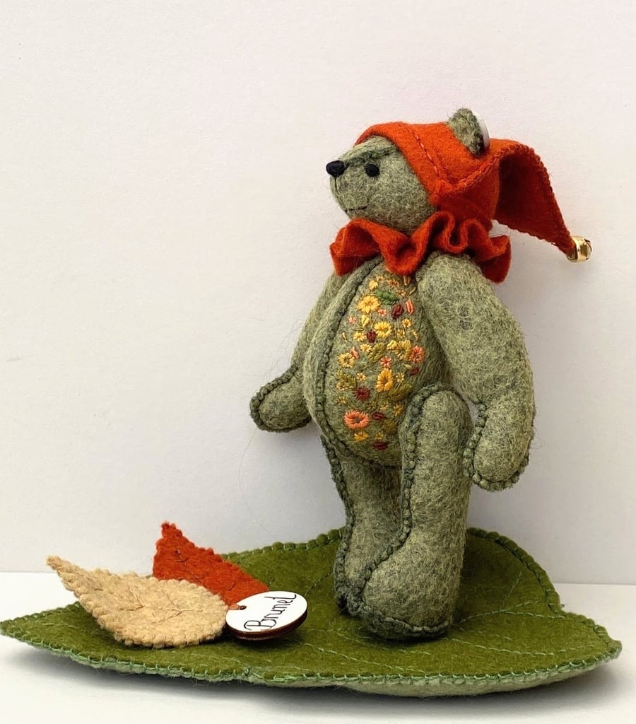 Woodland elf teddy bear, one of a kind collectable artist bear